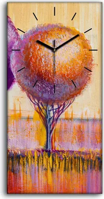 Produktbild von Wandbild Leinwand Bilder Wanduhr 30x60 Bäume künstlerisch Natur Landschaft - schwarze Hände