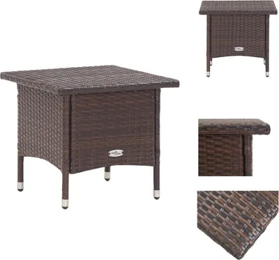 Produktbild von vidaXL Teetisch Braun 50 x 50 x 47 cm Poly Rattan - Gartentische