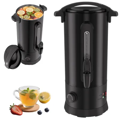 Produktbild von ISOISL Glühweinkocher 10L 1500W Schwarz Heißwasserspender 30-100 °C mit Zapfhahn