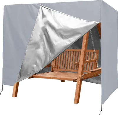 Produktbild von Hollywoodschaukel Abdeckung 220x125x170cm Wasserdichte Abdeckhaube Gartenmöbel Schutzhülle Staubschutzhaube, Grau