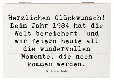 Produktbild von Mr. & Mrs. Panda Box Spruch 1984 Geburtstag 22 x 15 cm - Weiß - Geschenk, geschenkkiste, fotobox, Happy Birthday, Geburtstagsfeier, Schatzkiste, Geburtstagsgeschenk