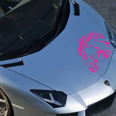 Produktbild von Aufkleber - Autoaufkleber "Pferdekopf" 50cm x 55cm pink - Tuning Carystyling Heckscheibe Auto