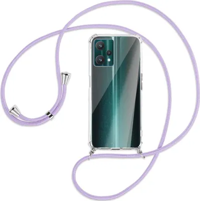 Produktbild von Handykette Backcover-Schutzhülle mit Band (Metall silberfarben) für Realme 9 Pro 5G - violett