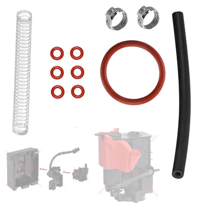Image de Joint torique Kit d'entretien Tuyau de remplacement + ressort anti-pliage compatible avec Siemens & Bosch EQ.3 s100 s300 s500 VeroCup 100 300 EQ.9 pour groupe de percolation