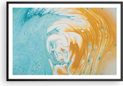 Produktbild von Gerahmtes Poster - Schwarzer Rahmen - Abstraktion verschüttet Farben - 91,5x61 cm - Wand Bild - Wanddeko - Wandbilder - Kunstposter - Wandposter - Bilderrahmen - Bilder - Kunstdruck - P2BAA91x61-4742