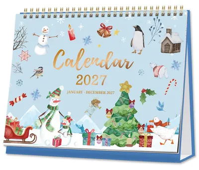Productafbeelding van Bureaukalender 2027, wandkalender, seizoensgebonden, tafelkalender voor organisatie