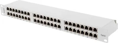 Obrázek produktu pro Patch panel Lanberg PPS6-1048-S 48 portů 1U 19" cat.6 FTP stíněný šedý