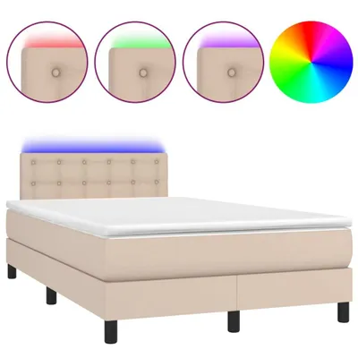 Produktbild von Boxspringbett mit Matratze & LED Cappuccino-Braun 120x200cm