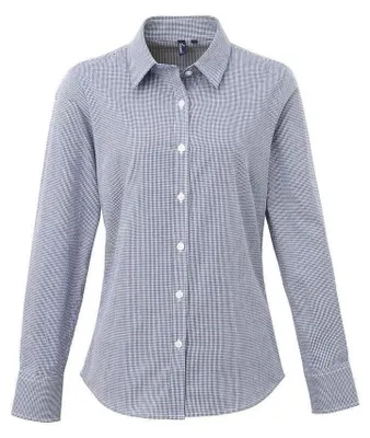Image de Chemise Premier pour femmes à manches longues LT2690 (M) (bleu marine/blanc)