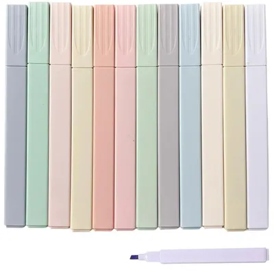 Produktbild von Textmarker Pastell Set 12 Stück, Schnelltrocknend, Doppelspitze, Schule, Büro, Journaling