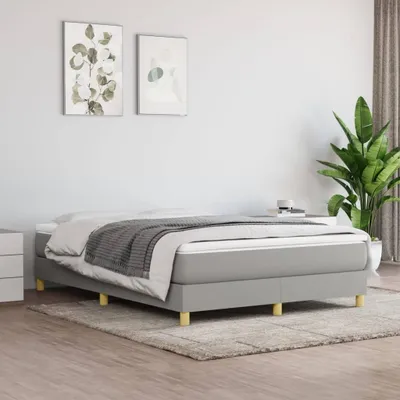 Produktbild von Boxspringbett mit Matratze Hellgrau 140x200 cm Stoff , Klassische Betten Design 2024