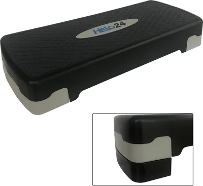 KM-Fit Fitness Stepper | Steppbrett Aerobic Stepper für zuhause | Step-Bench 2-fach höhenverstellbar | Belastbarkeit bis 200 kg | Gymnastik Home-Stepper mit Anti-Rutsch-Matte | Aerobic Steppbank