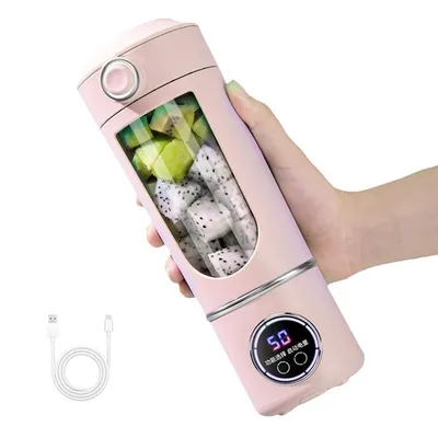 Produktbild von 50 WTragbarer Mixer, 700 ml kabelloser Mini-Smoothie-Mixer,12 ultrascharfe Edelstahlklingen, für Shakes & Smoothies, ideal für Reisen, Büro & Sport