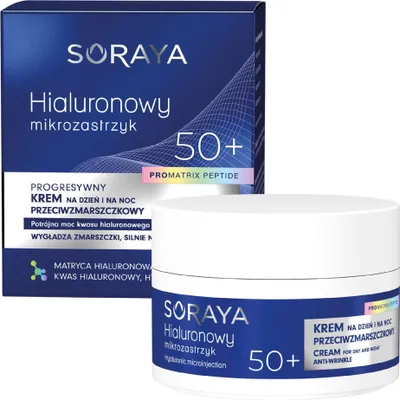Obrázok produktu pre Soraya Hialuronowy Mikrozastrzyk 50+ Krem do Twarzy 50 ml