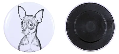 Immagine prodotto di Toy russo, Russkiy Toy, Spaniel nano russo Magnete con impronta di zampa di cane, eccezionalmente leggero, magnete potente, prodotto artigianale del marchio Art-Dog