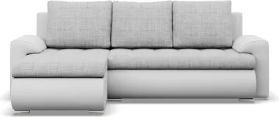 Produktbild von Links Ecksofa mit Schlaffunktion FORESTA, Sofa mit bettkasten 230x159cm, Cord, Grau + Weiß