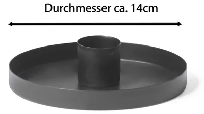 Obrázek produktu pro Novaliv, sada 4 svícnů pro svíčky, barva černá, průměr 14 cm, včetně svíček, napájení bateriemi, bezplamenné, vhodné jako adventní dekorace, držák na svíčky, vánoční stolní dekorace, podtácek na svíčky, svícen