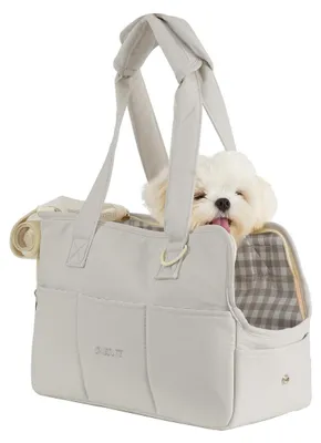 Produktbild von Transporttasche Haustiertasche Tiertransporttasche - Faltbar - 34 x 16 x 25 cm - Grau - Mit großen Taschen