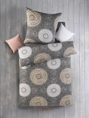 Produktbild von Optidream Renforcé Bettwäsche 135 x 200 cm Bettbezug Kopfkissenbezug 80 x 80 cm Ava anthrazit