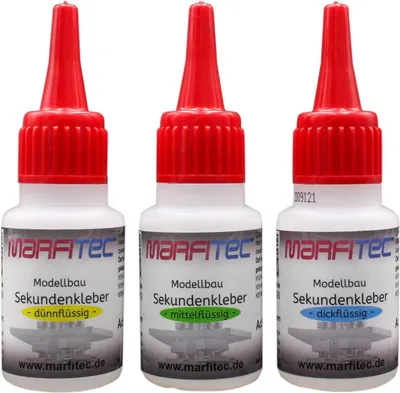 Produktbild von Marfitec Modellbau Sekundenkleber 3 x 20g SET - (dünn-, mittel-, dickflüssig)