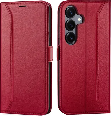 Produktbild von Handyhülle für Samsung Galaxy S26 Hülle Flip Case klappbare Tasche Schutzhülle, Rot