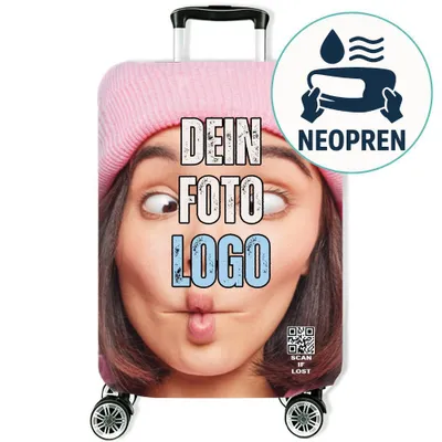 Obrázek produktu pro Přizpůsobitelný obal na kufr 18-22 palců neopren, elastický a pratelný, ochranný obal s požadovaným designem, velikost S (V45-55 Š34-39 D20-25 cm) [083]