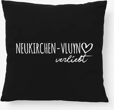 Produktbild von Huuraa Kissen Neukirchen-Vluyn verliebt 40x40cm mit Füllung Black Baumwolle Dekokissen Geschenkidee