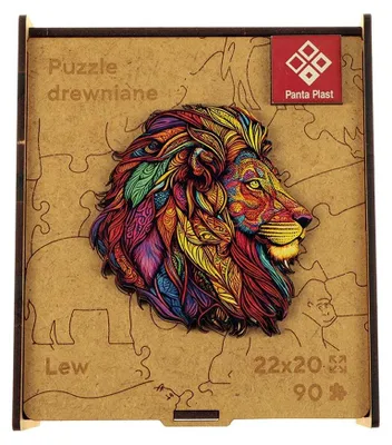Produktbild von Puzzle drewniane A4 Lew elementy zwierząt