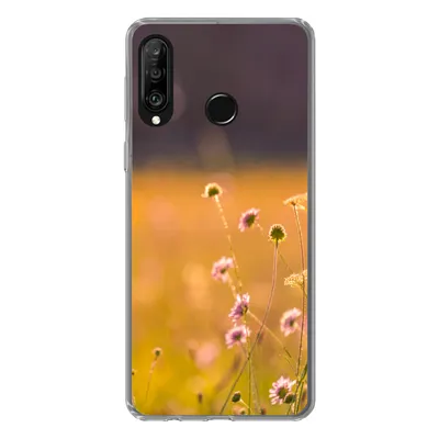 Produktbild von MuchoWow® Handyhülle Schutzhülle Hülle für Huawei P30 Lite Blumen - Hell - Rosa Silikon Softcase Handy Hülle - Handyhülle