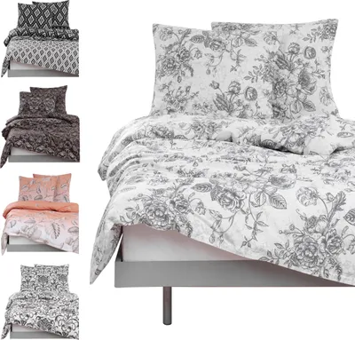 Produktbild von Bettwäsche Bettgarnitur Bettbezug Baumwolle 135x200 155x220 200x200 200x220 Modern, Größe:50 x 70 cm, Design Bettwäsche:Heather D25