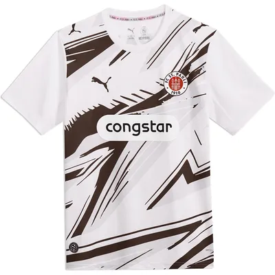 Produktbild von FC St. Pauli Auswärtstrikot 26/27 Puma, Offizieller Fanartikel, Weißes Trikot mit Grafik-Print, 100% Recyceltes Polyester