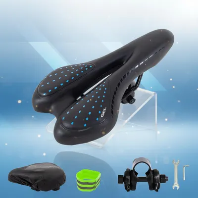 Produktbild von Fahrradsattel MTB Unisex Schwarz/Blau mit Federung & Ventilationskanal