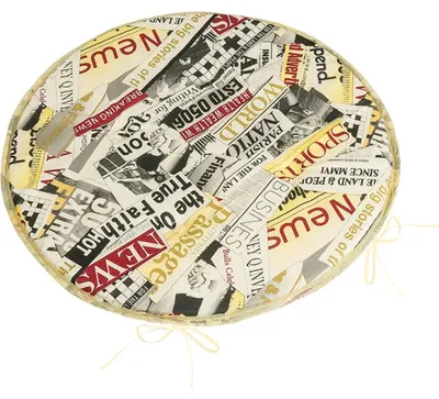 Produktbild von Sitzkissen Adele rund glatt - Durchmesser 40 cm - Rot,Schwarz,Weiß