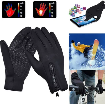 Produktbild von Winter Handschuhe Damen Herren Touchscreen Thermo Warm Windproof Wasserdicht Größe: S