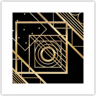 Produktbild von Poster - Poster ohne Rahmen - Abstraktion Quadrat Gold - 30x30 cm - Wand Bild - Wanddeko - Wandbilder - Kunstposter - Wandposter - Bilder - Kunstdruck - Wanddekoration - Wandbild - P2XAC30x30-4375