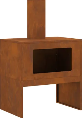 Produktbild von Möbel Feuerstelle mit Rauchabzug 60x40x96 cm Cortenstahl - Feuerkörbe & -schalen 858935