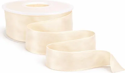 Produktbild von 25m Dekoband Taft Drahtkant B:40mm Taftband Schleifenband Geschenkband Satinband creme
