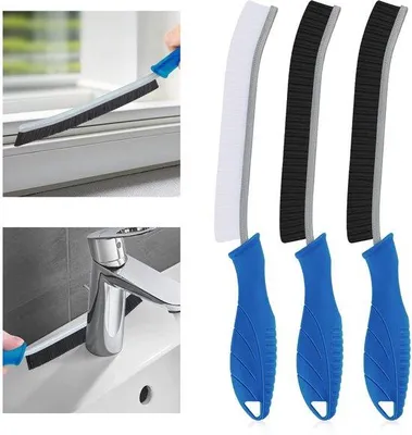 Image de Kit de brosses de nettoyage, multifonctionnel, 3 pièces, en plastique et en acier inoxydable