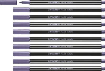 Produktbild von Premium Metallic-Filzstift - STABILO Pen 68 metallic - 10er Pack - metallic violett