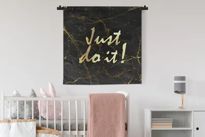 Produktbild von MuchoWow® Wandteppich Wandbehang Zitate - Motivation - Marmor 90x90 cm Tapisserie Dekoration Wandtuch - Wandaufhänger