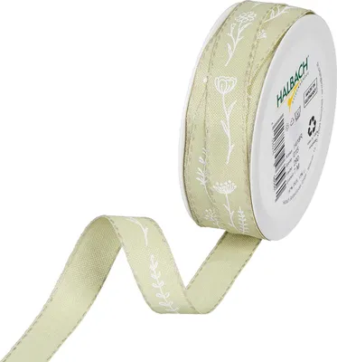 Produktbild von Druckband "Blumen" Hellgrün/Weiß