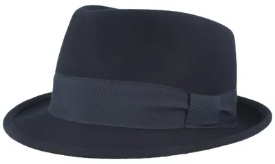 Dezenter Trilby mit Rips-Garnitur von Hut-Breiter in blau