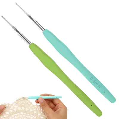 Obrázek produktu pro 2 háčkovací jehlice, ergonomické pletací jehlice s měkkou rukojetí