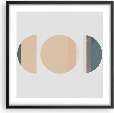Produktbild von Gerahmtes Poster - Schwarzer Rahmen - Abstraktion Rad Halbkreis - 50x50 cm - Wand Bild - Wanddeko - Wandbilder - Wandposter - Bilderrahmen - Bilder - Kunstdruck - Wandbild - P2BAC50x50-4310