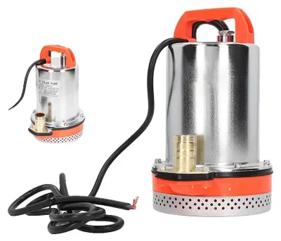 Immagine prodotto di Pompa sommergibile, acciaio inossidabile, 12V DC, altezza di sollevamento di 8 metri, uscita da 1 pollice, cavo da 2,5 metri