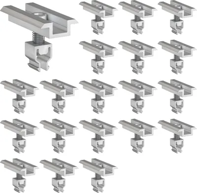 Produktbild von 20x Mittelklemme Klickfix silber 30-40mm Solarmodul Halterung Modulklemme Solar Modul Klemme Befestigung Halterung PV Montage Panel Aluminium Profil