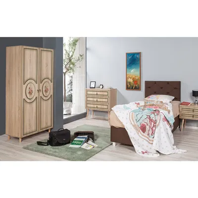 Produktbild von Skye Decor, Stil - 421, Kleiderschrank, Sonoma-Eiche, 100 % MELAMINBESCHICHTETE SPANPLATTEN, 90 x 52 x 192 cm