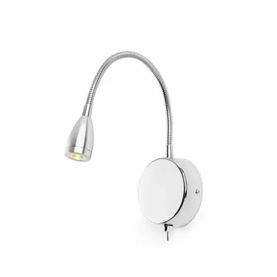 Produktbild von Faro Barcelona - Loke LED-Wandleuchte (3 W) mit Arm - Aluminium und lackiertes Metall, Schlafzimmer, Leselampe - Chrom