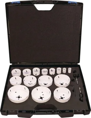 Immagine prodotto di Set di seghe a tazza 17 pezzi 19-114 mm Profondità di taglio 38 mm Bimetallo