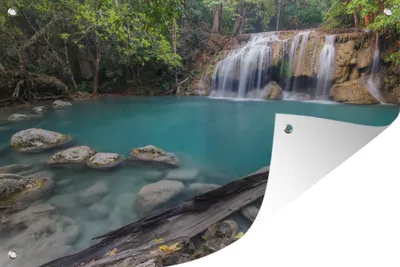 Produktbild von MuchoWow® 120x80 cm Outdoor-Poster Gartendeko Sichtschutz Garten Poster für den Garten  Wasserfälle im thailändischen Erawan-Nationalpark